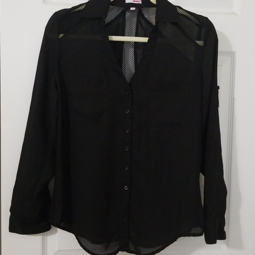 Long sleeve sheer black top